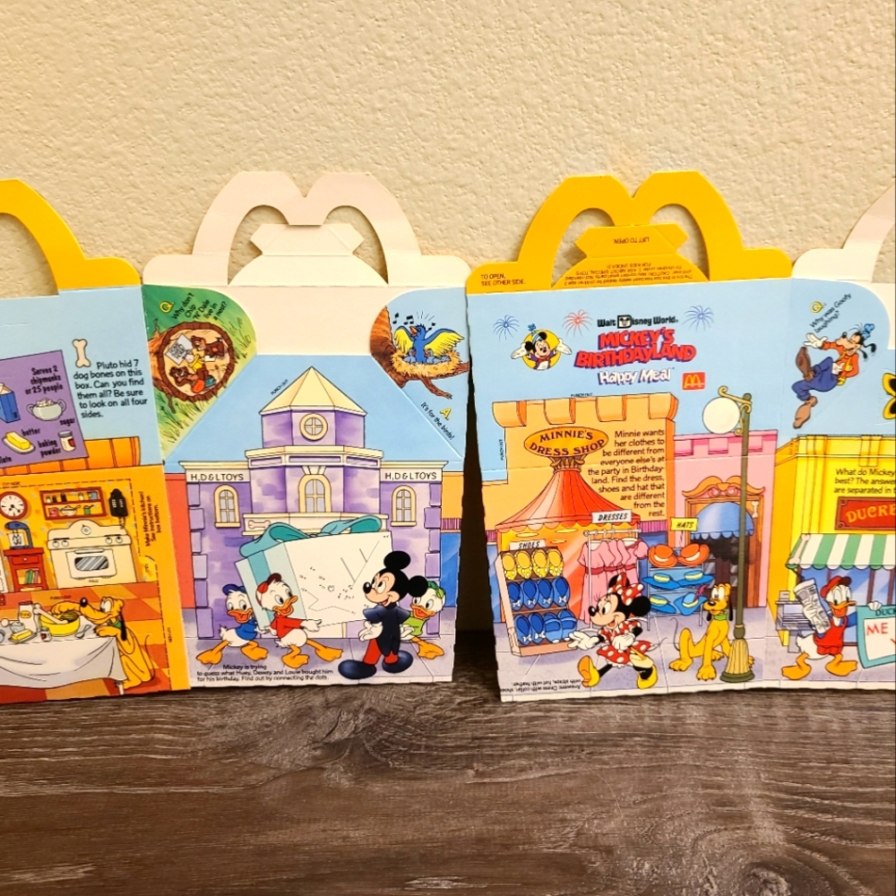 1989 McDonald's Disney Happy Meal Boxes